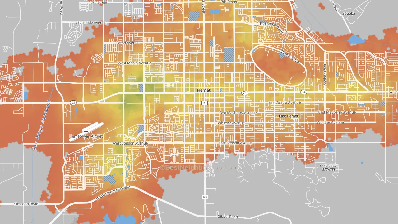Bike Grade map of 92543, CA