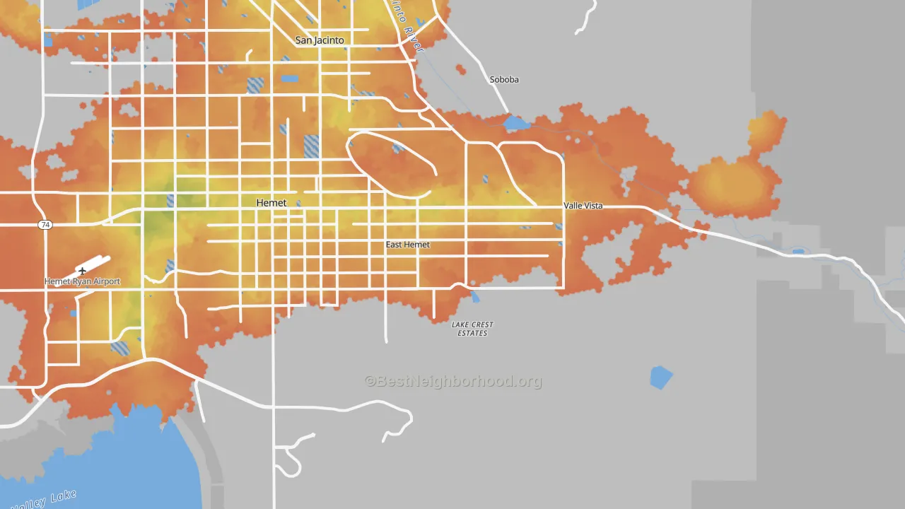 Bike Grade map of 92544, CA