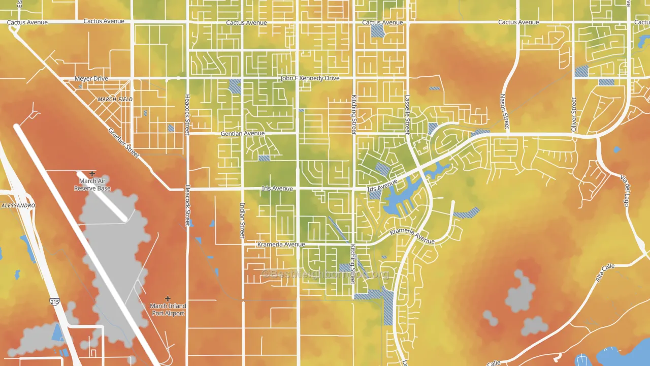 Bike Grade map of 92551, CA