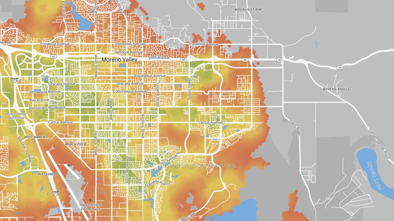 Bike Grade map of 92555, CA