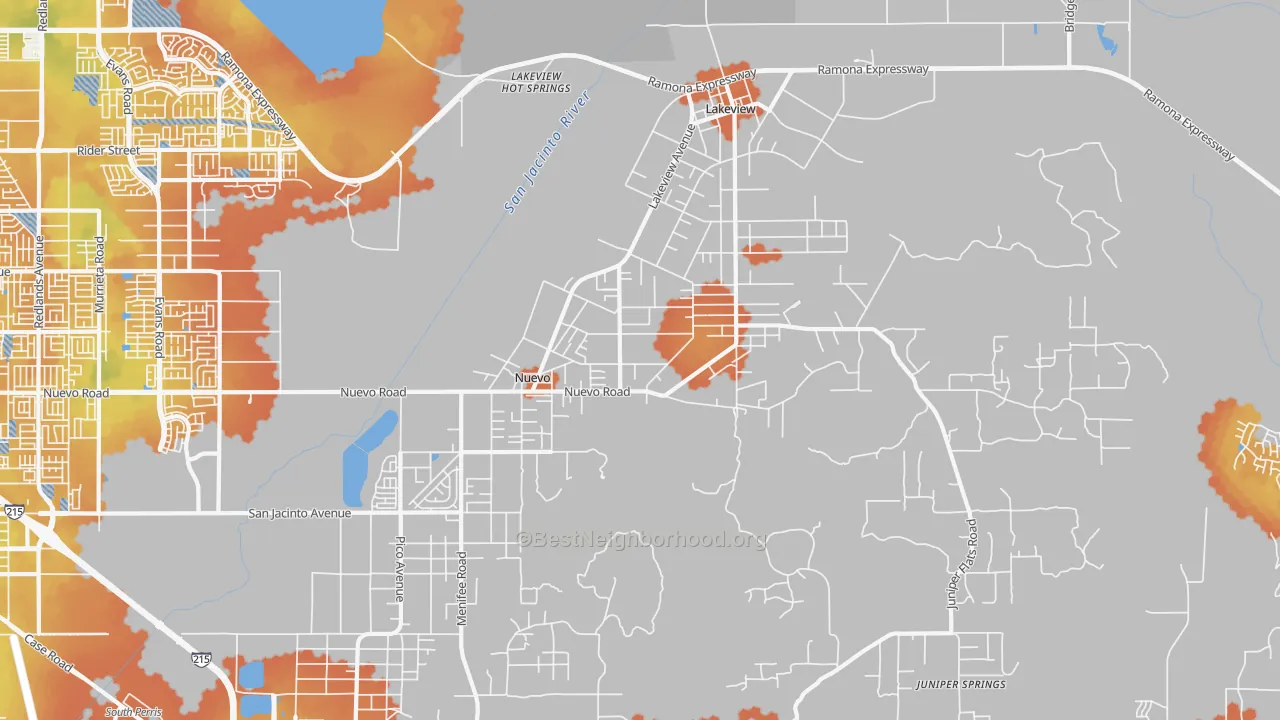 Bike Grade map of 92567, CA