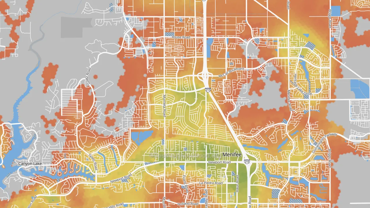 Bike Grade map of 92586, CA