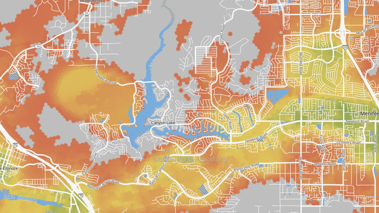 Bike Grade map of 92587, CA