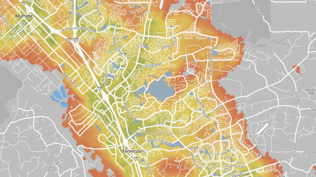 Bike Grade map of 92591, CA