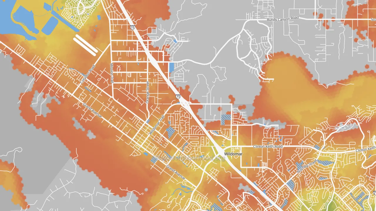 Bike Grade map of 92595, CA