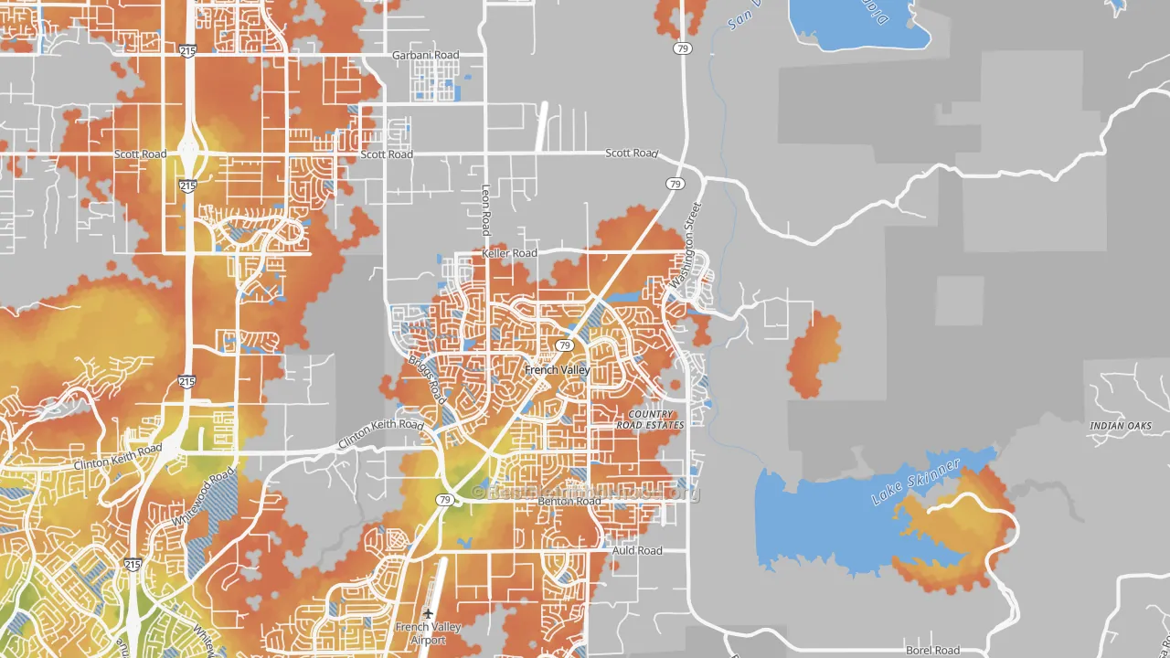 Bike Grade map of 92596, CA