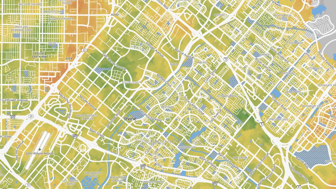 Bike Grade map of 92606, CA
