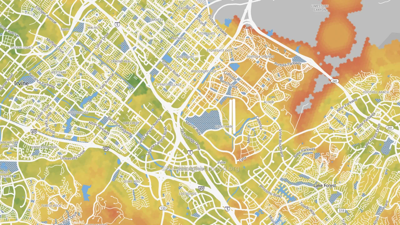 Bike Grade map of 92618, CA