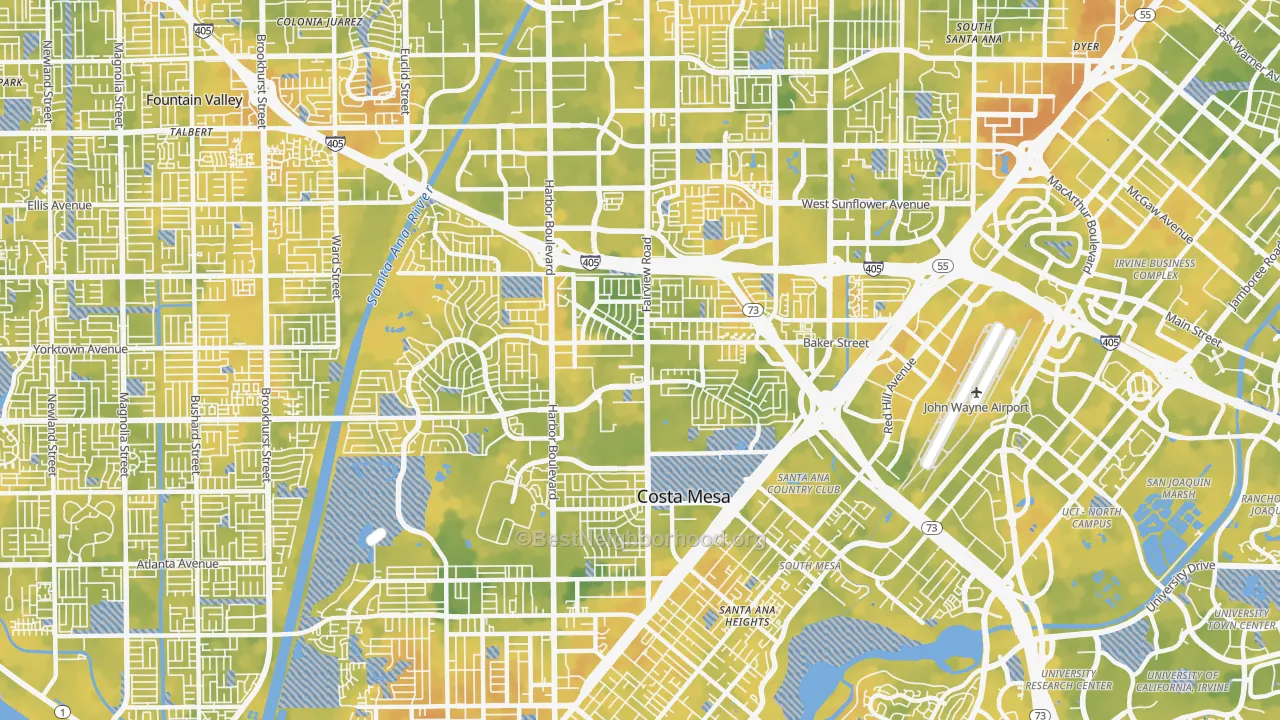 Bike Grade map of 92626, CA