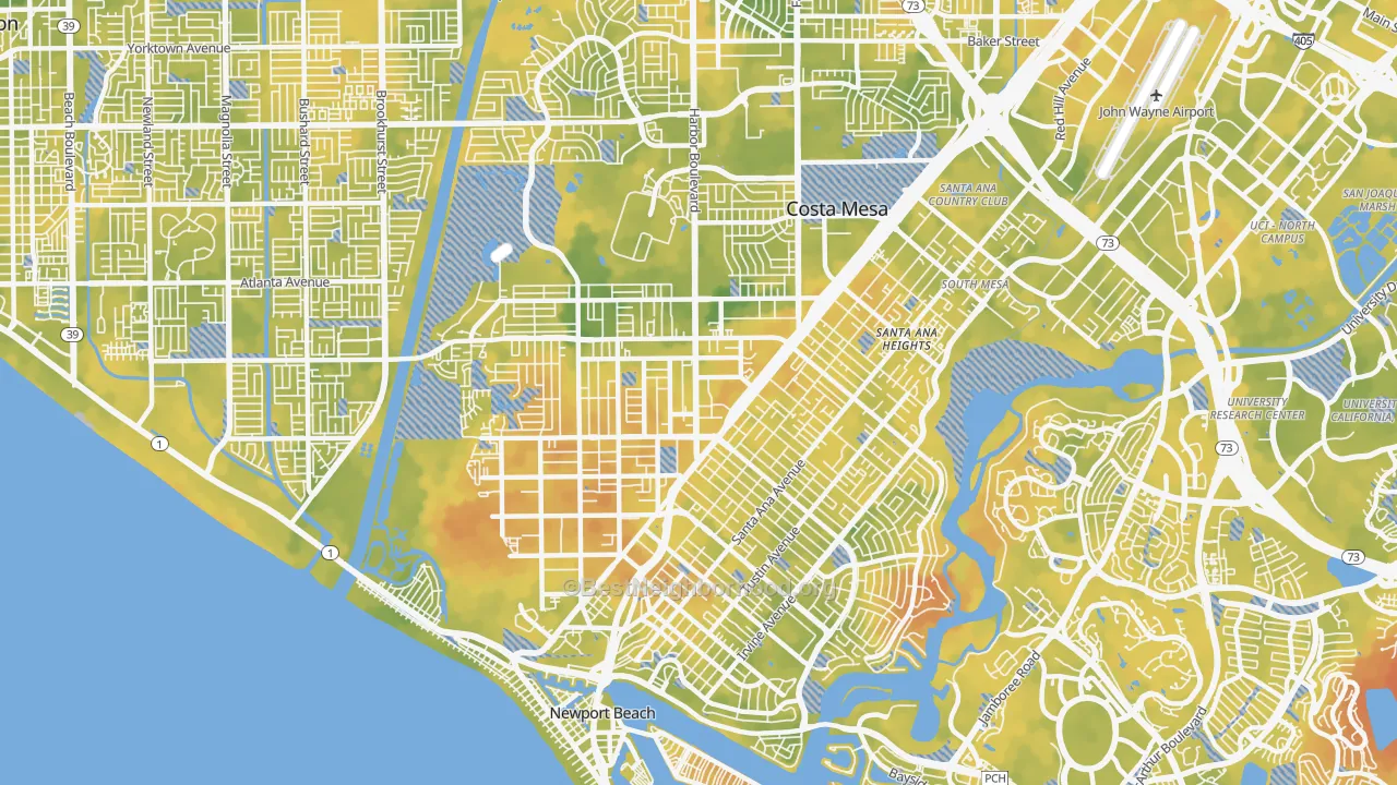 Bike Grade map of 92627, CA