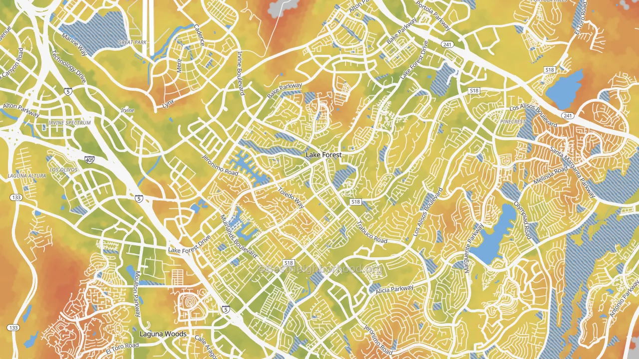Bike Grade map of 92630, CA