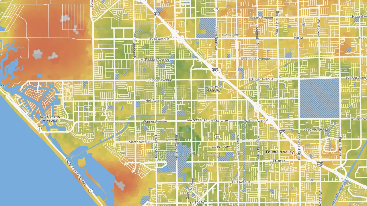 Bike Grade map of 92647, CA