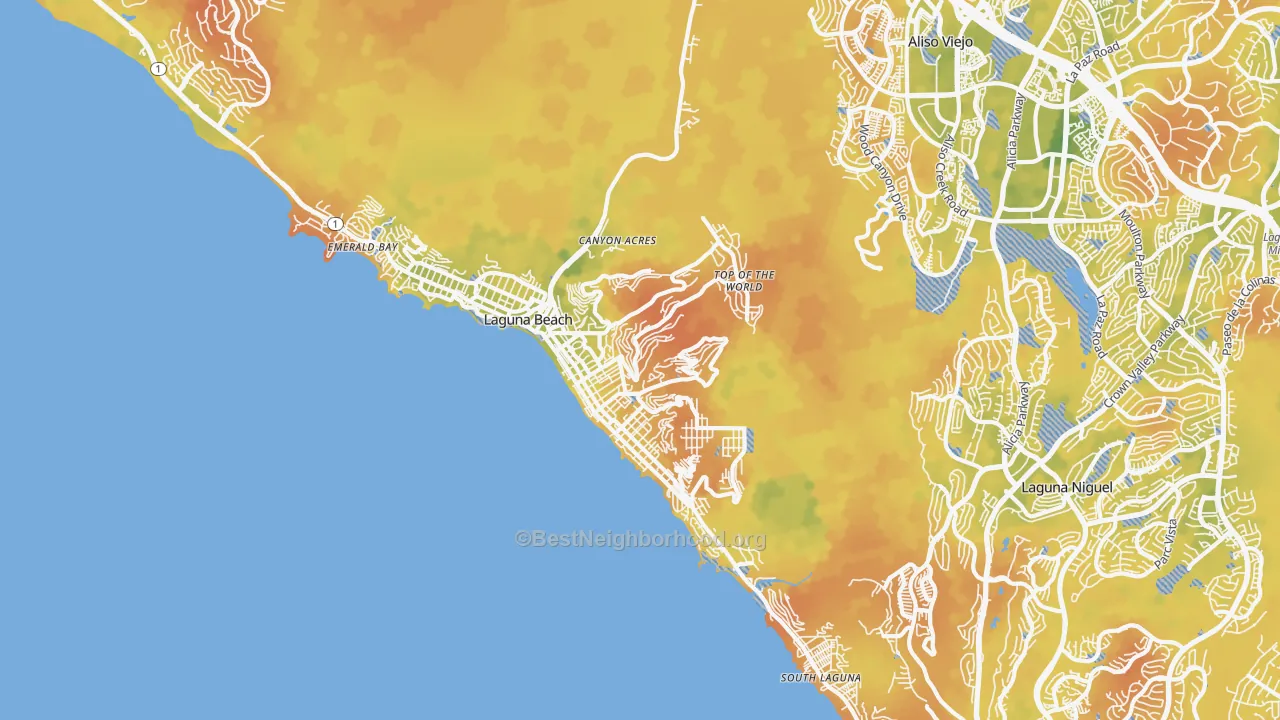 Bike Grade map of 92651, CA