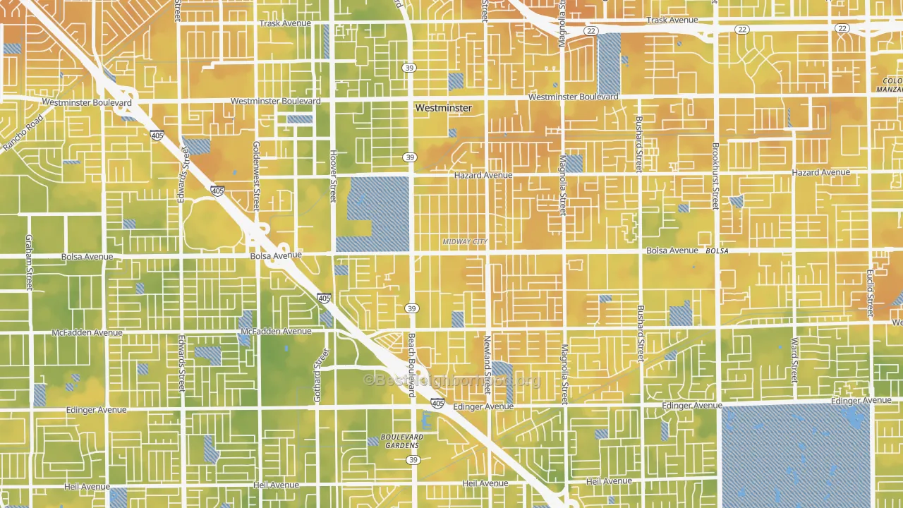 Bike Grade map of 92655, CA