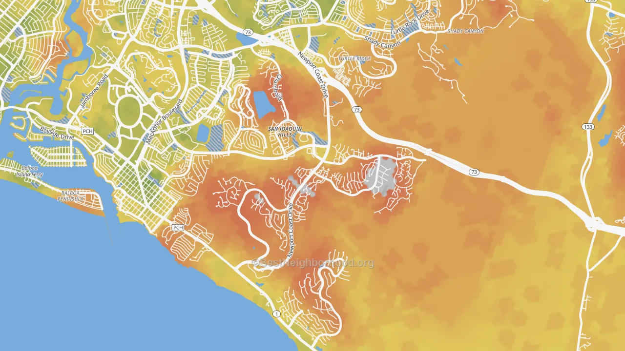 Bike Grade map of 92657, CA