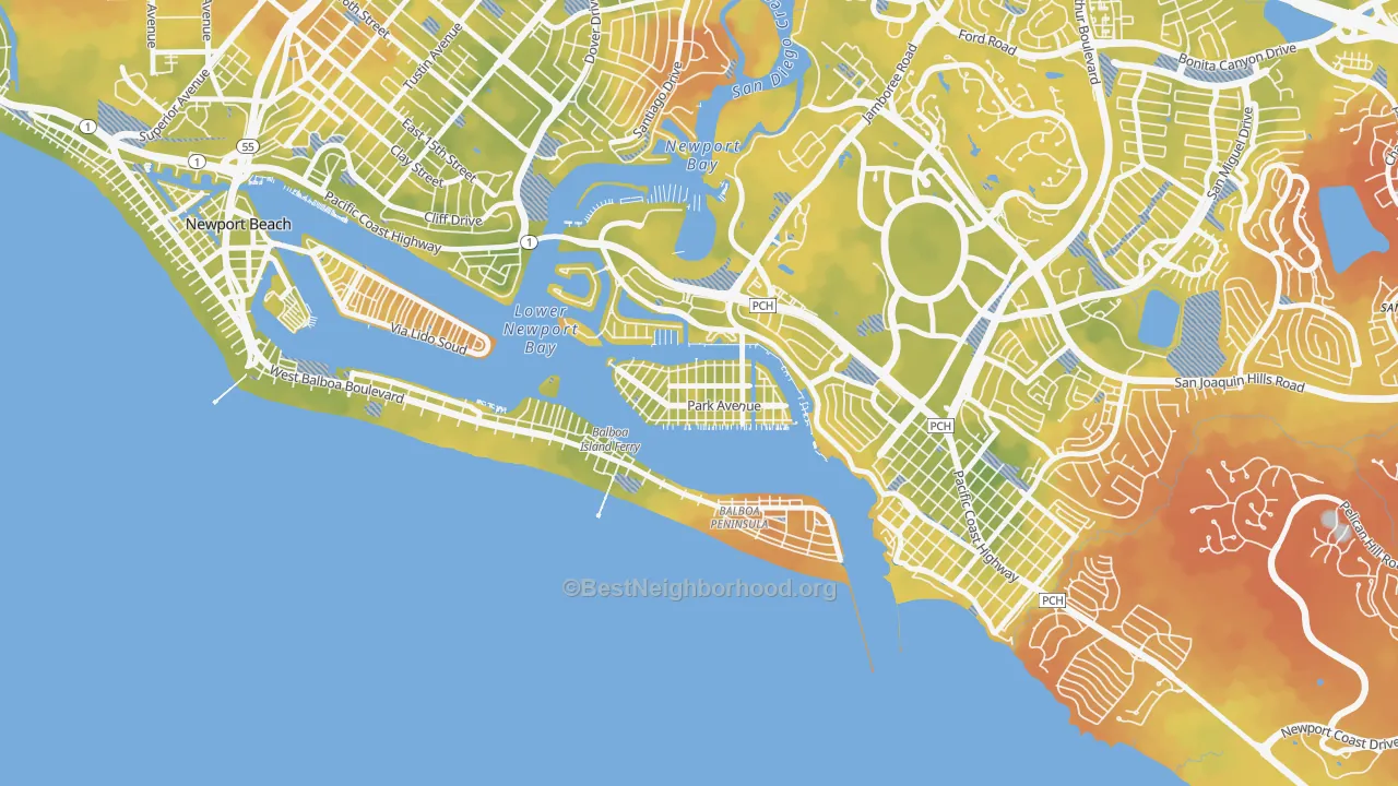 Bike Grade map of 92662, CA