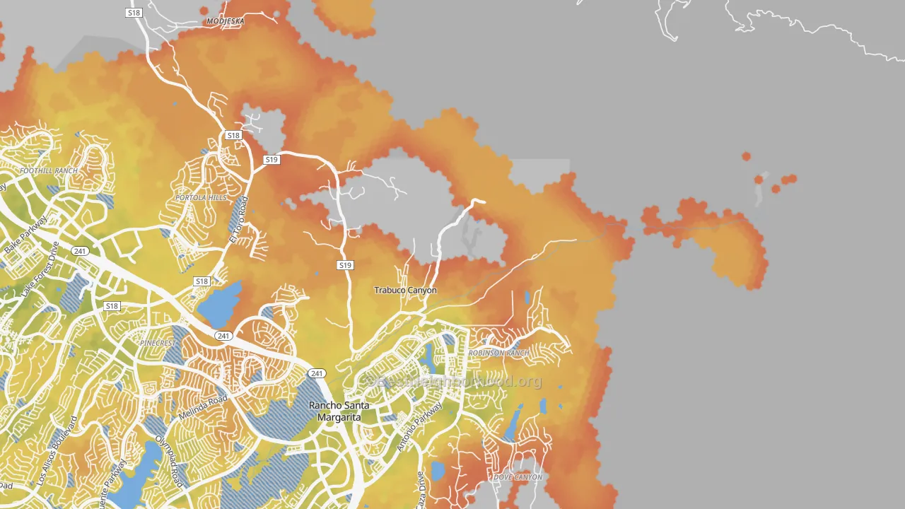 Bike Grade map of 92678, CA