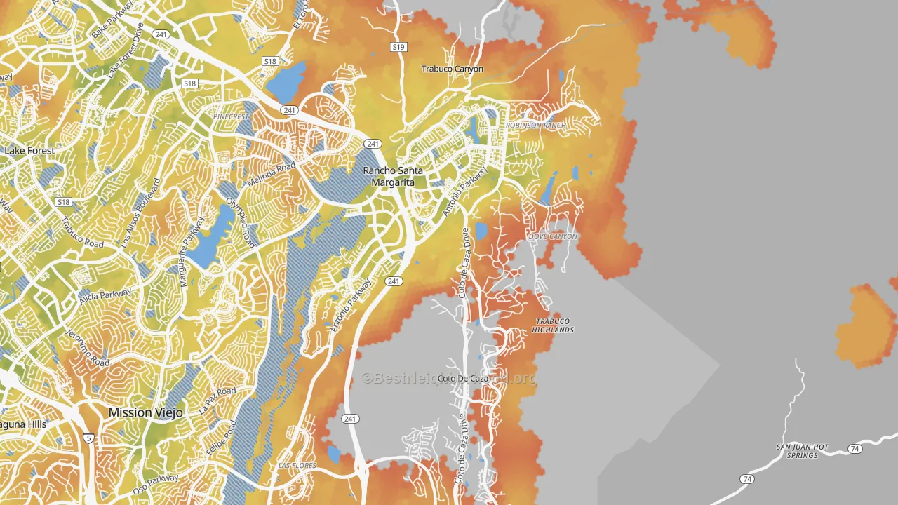 Bike Grade map of 92679, CA