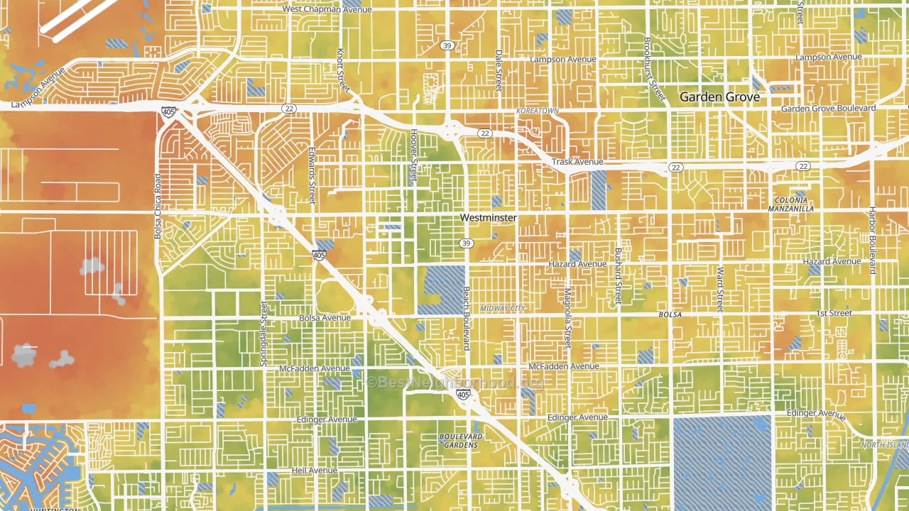 Bike Grade map of 92683, CA