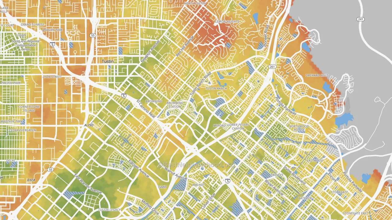 Bike Grade map of 92782, CA