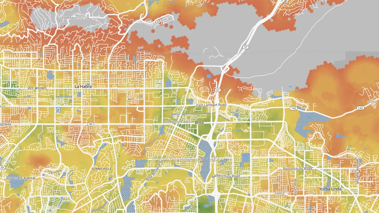 Bike Grade map of 92821, CA