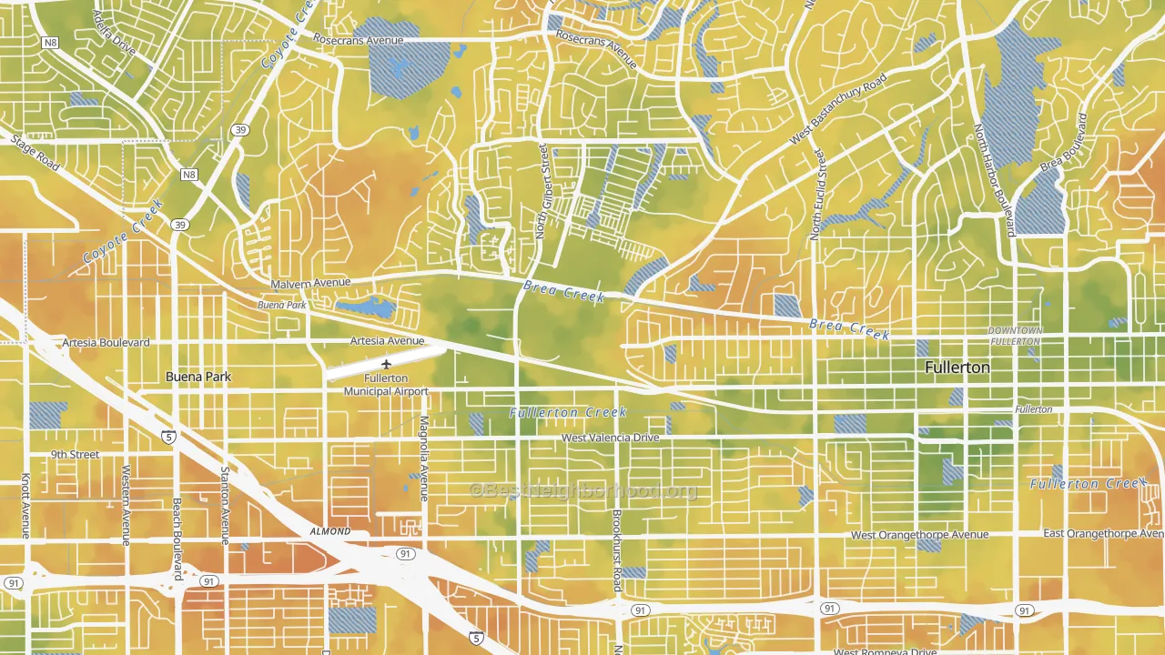 Bike Grade map of 92833, CA