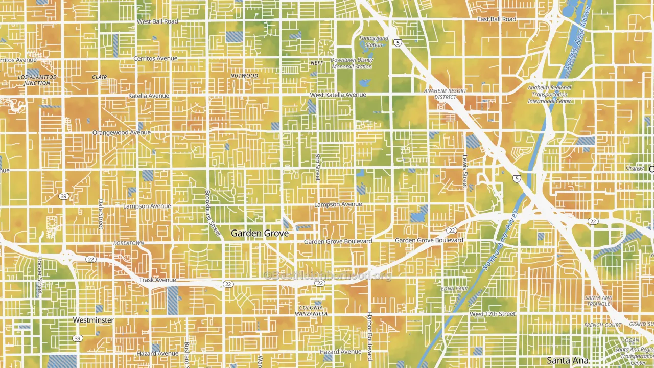 Bike Grade map of 92840, CA