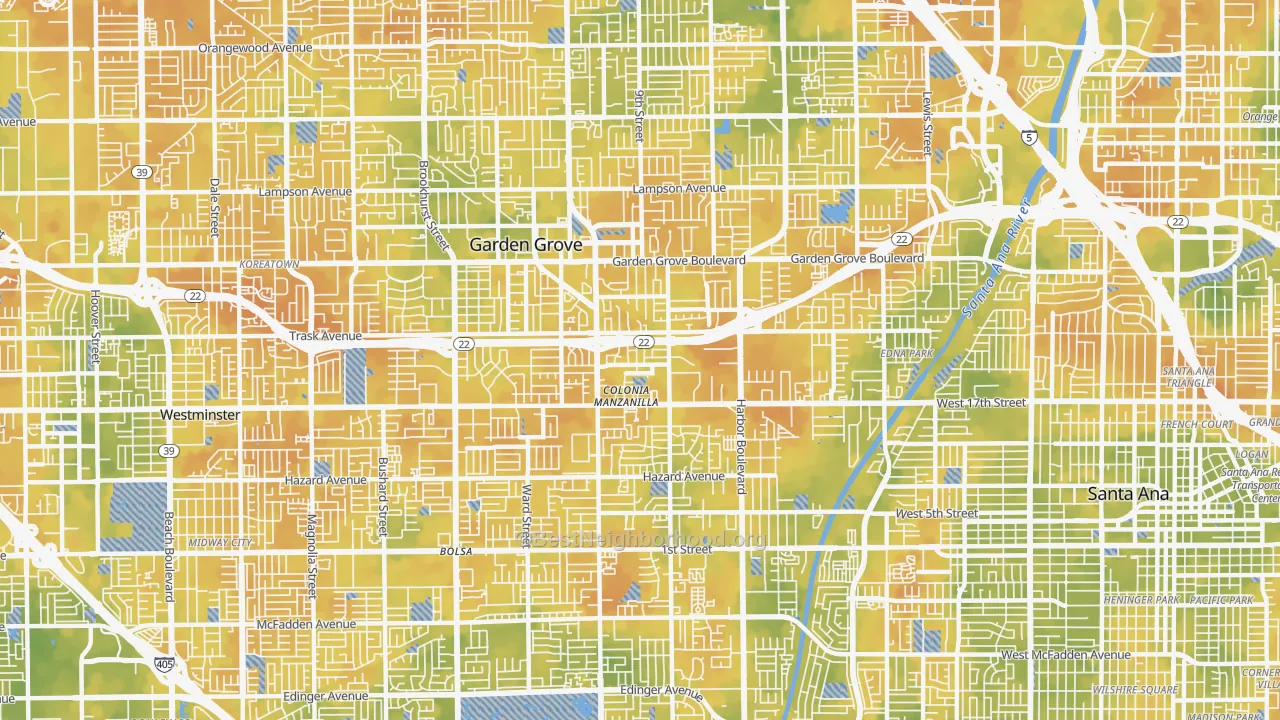 Bike Grade map of 92843, CA