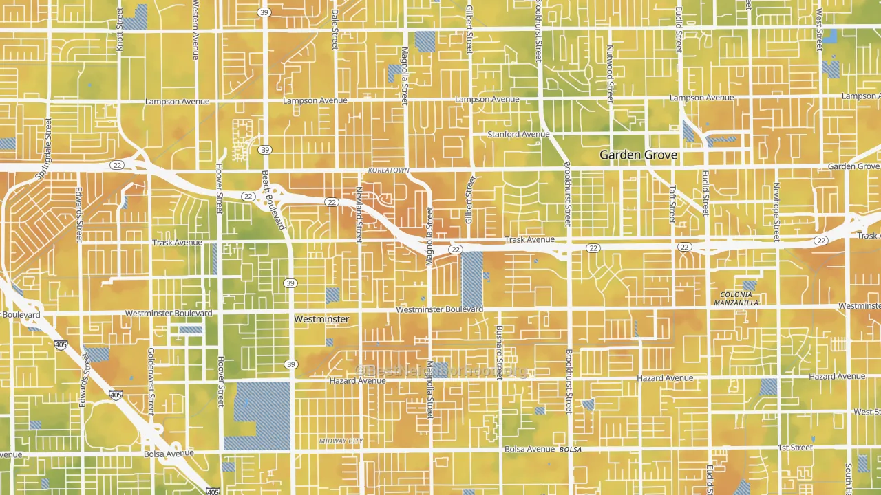 Bike Grade map of 92844, CA