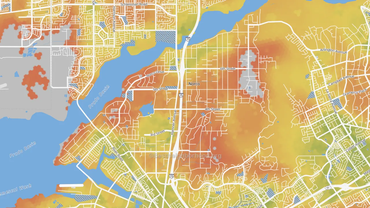 Bike Grade map of 92860, CA