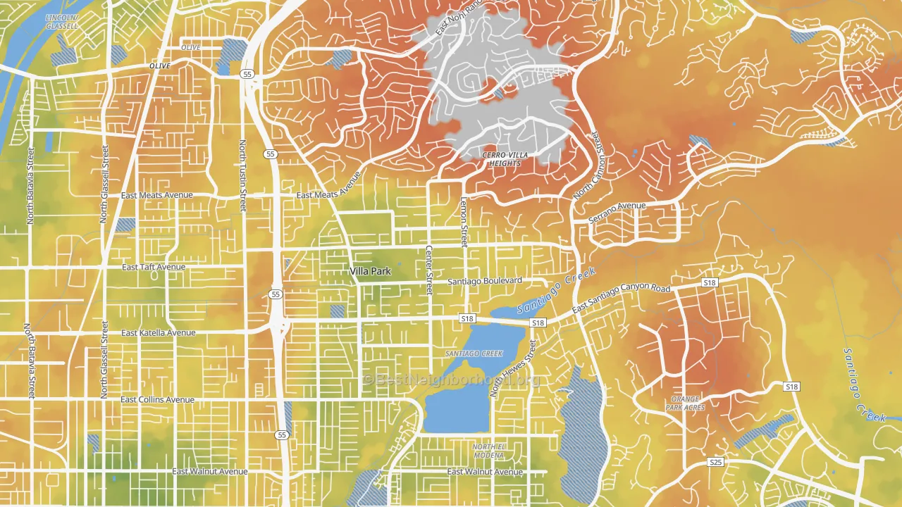 Bike Grade map of 92861, CA
