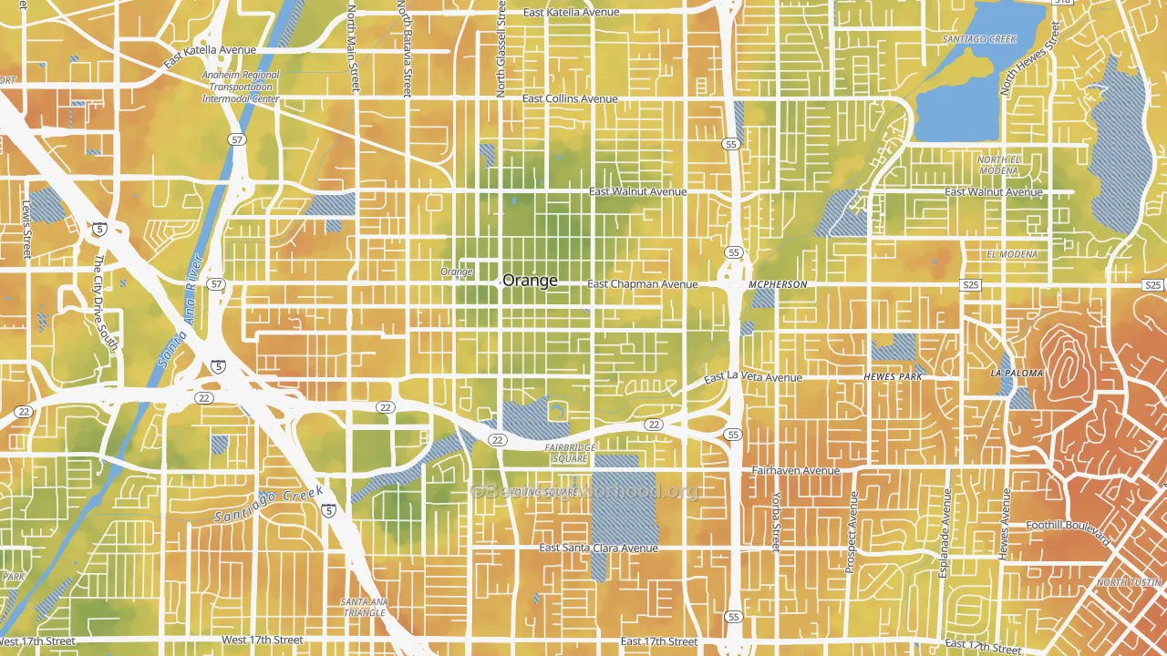 Bike Grade map of 92866, CA