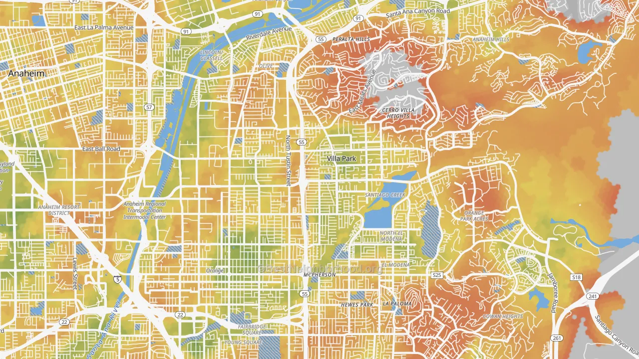 Bike Grade map of 92867, CA