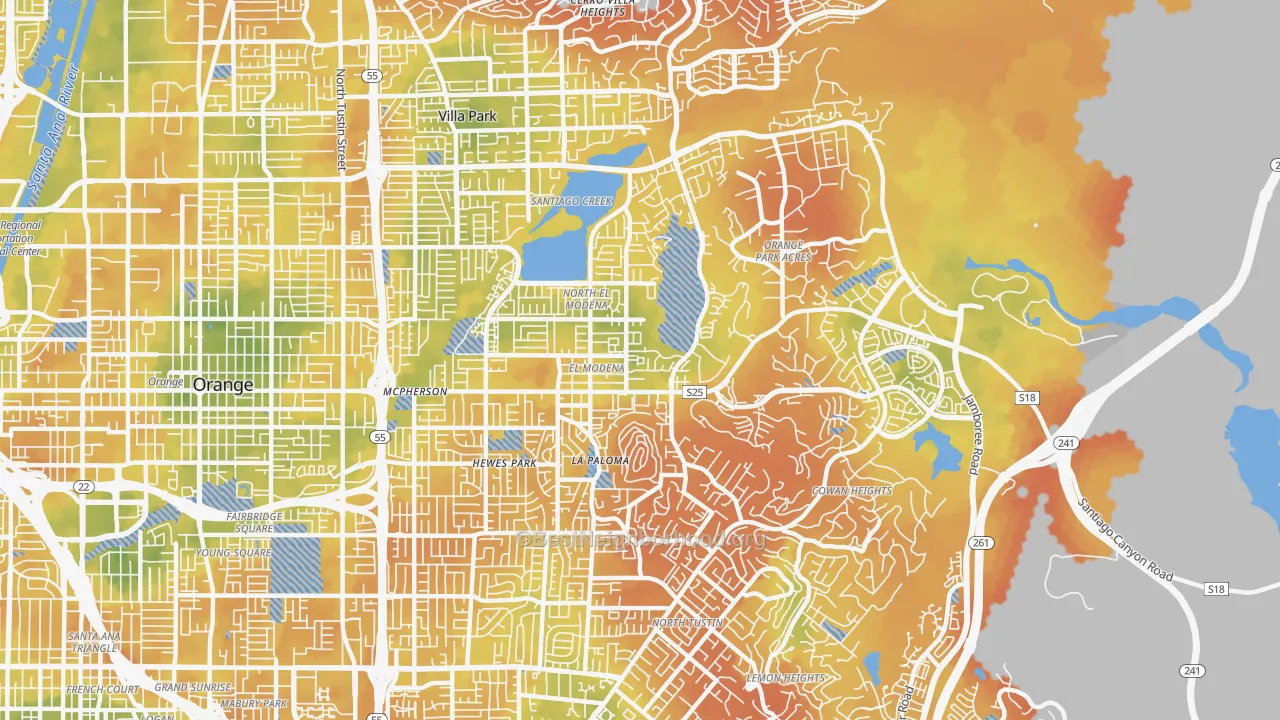Bike Grade map of 92869, CA