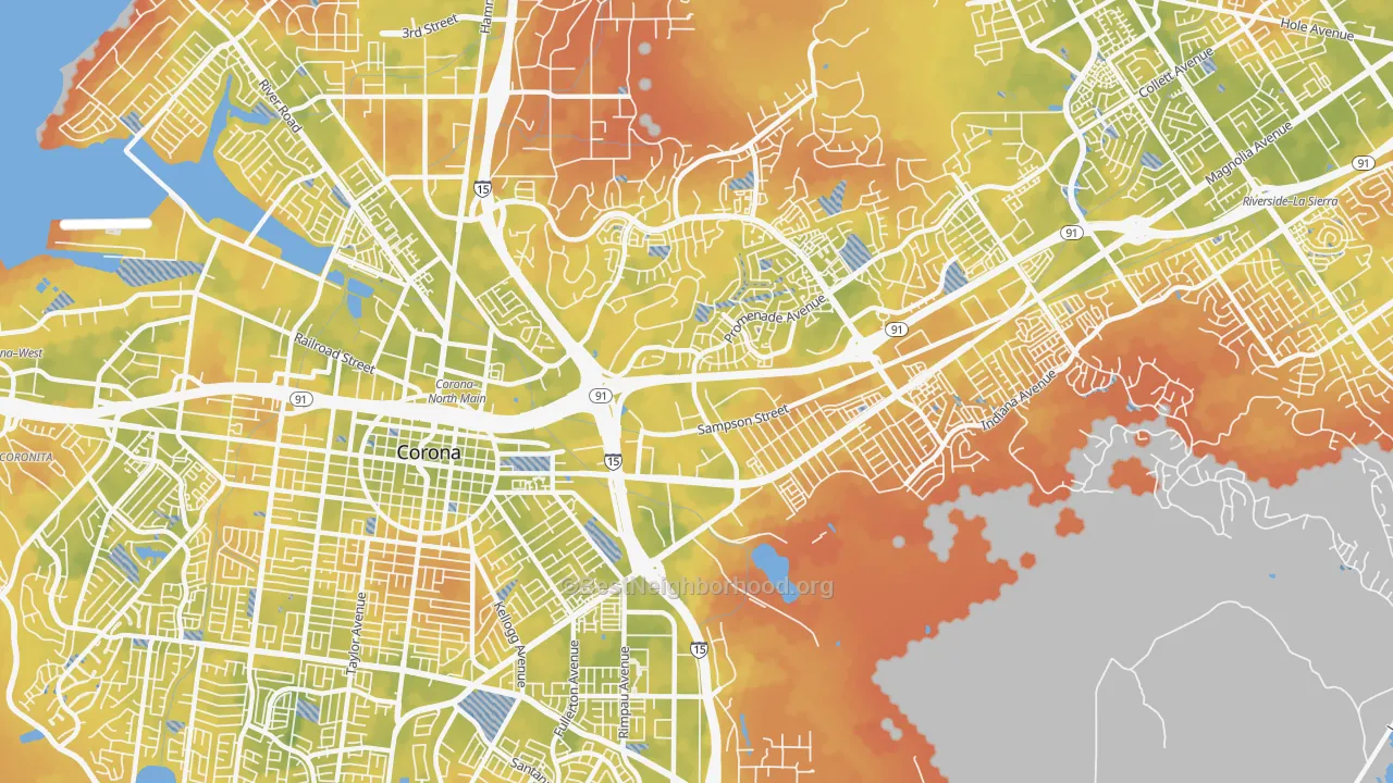Bike Grade map of 92879, CA