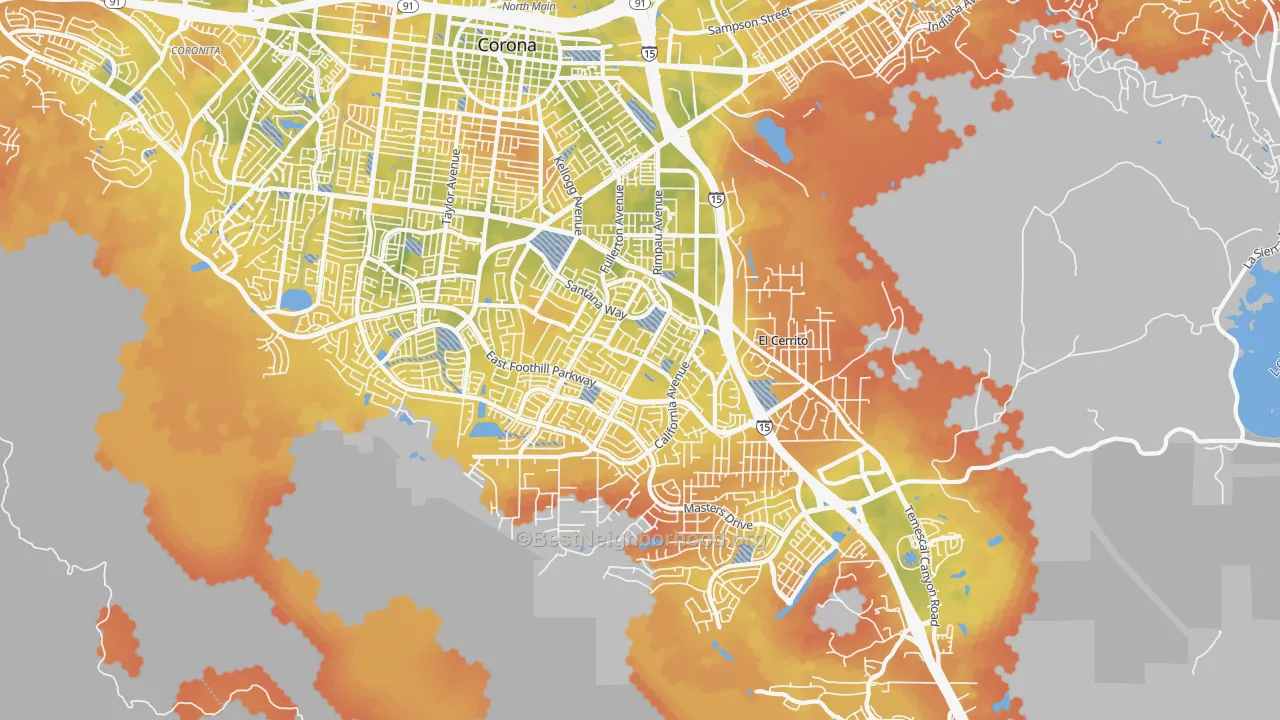 Bike Grade map of 92881, CA
