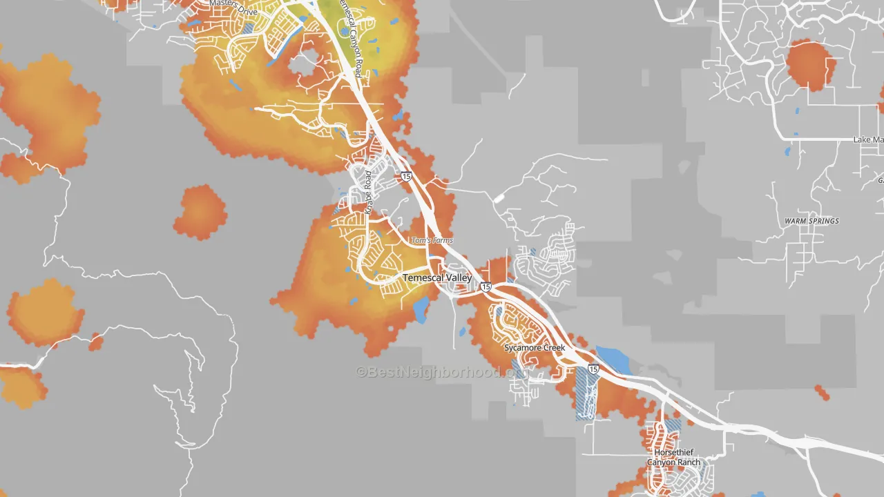 Bike Grade map of 92883, CA