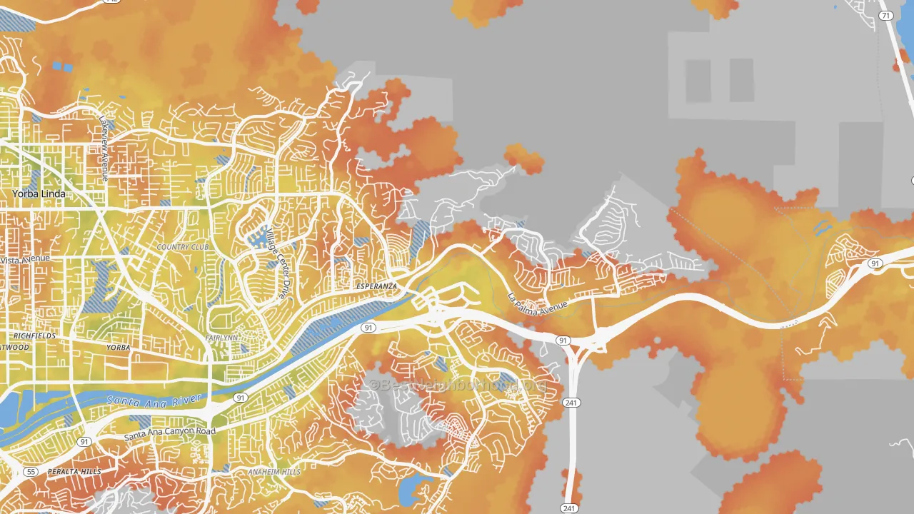 Bike Grade map of 92887, CA