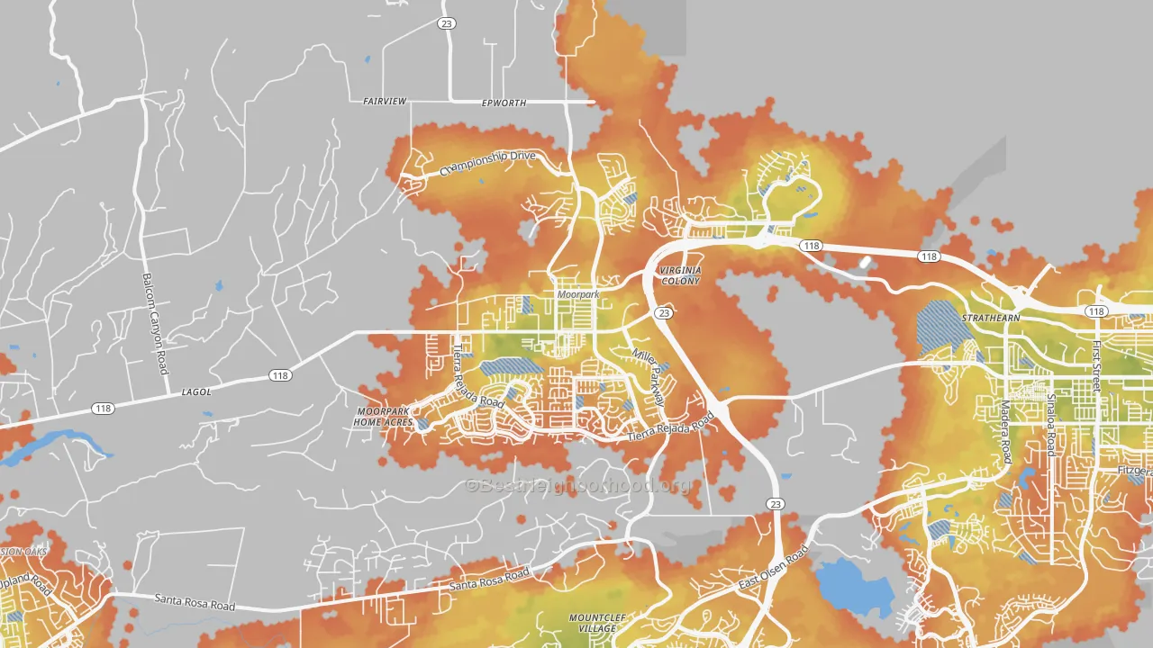Bike Grade map of 93021, CA