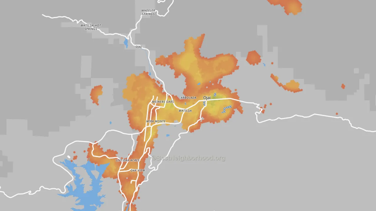 Bike Grade map of 93023, CA