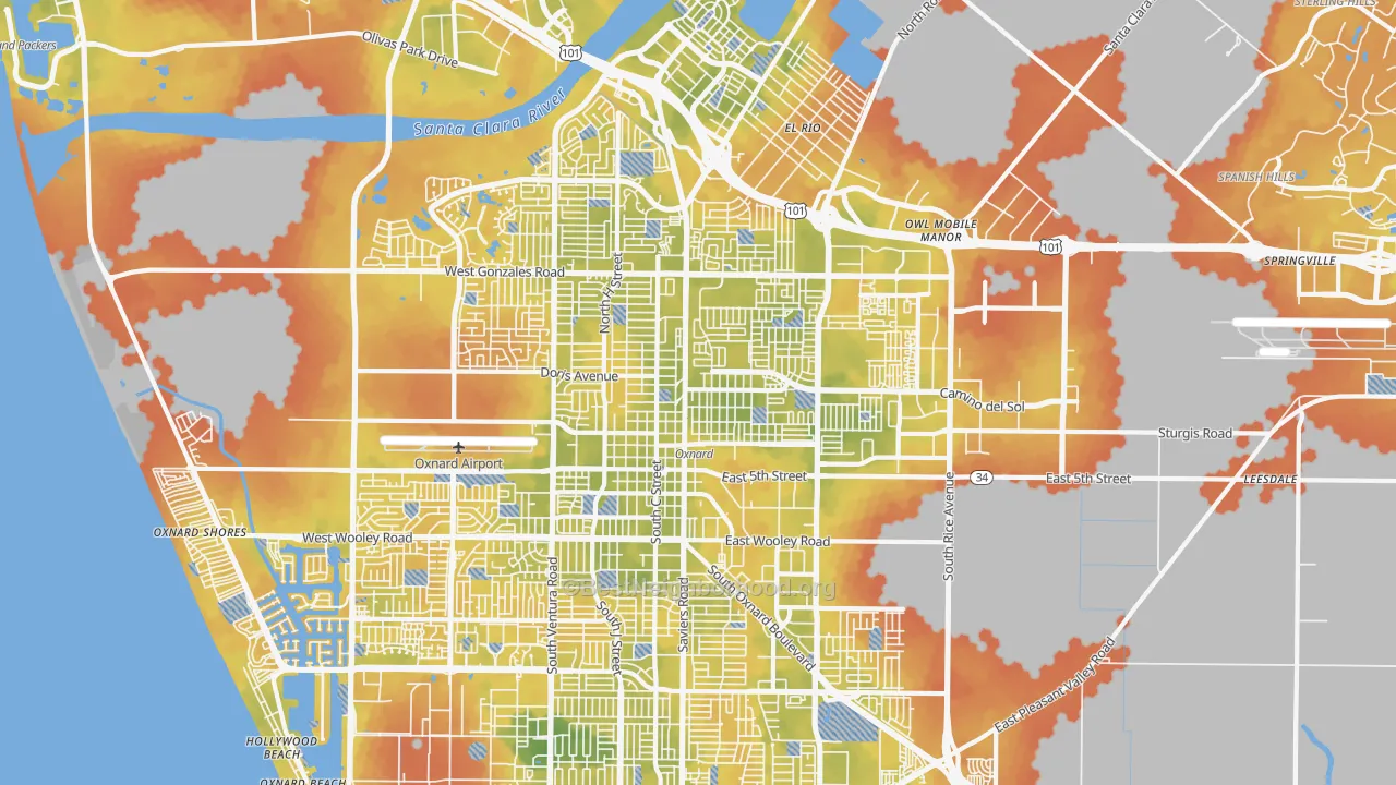 Bike Grade map of 93030, CA