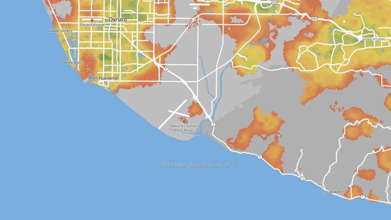 Bike Grade map of 93042, CA