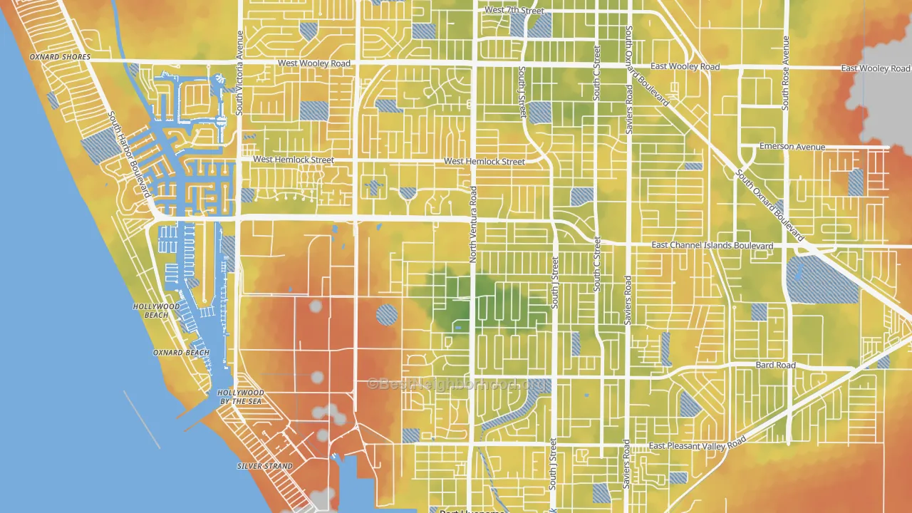 Bike Grade map of 93043, CA