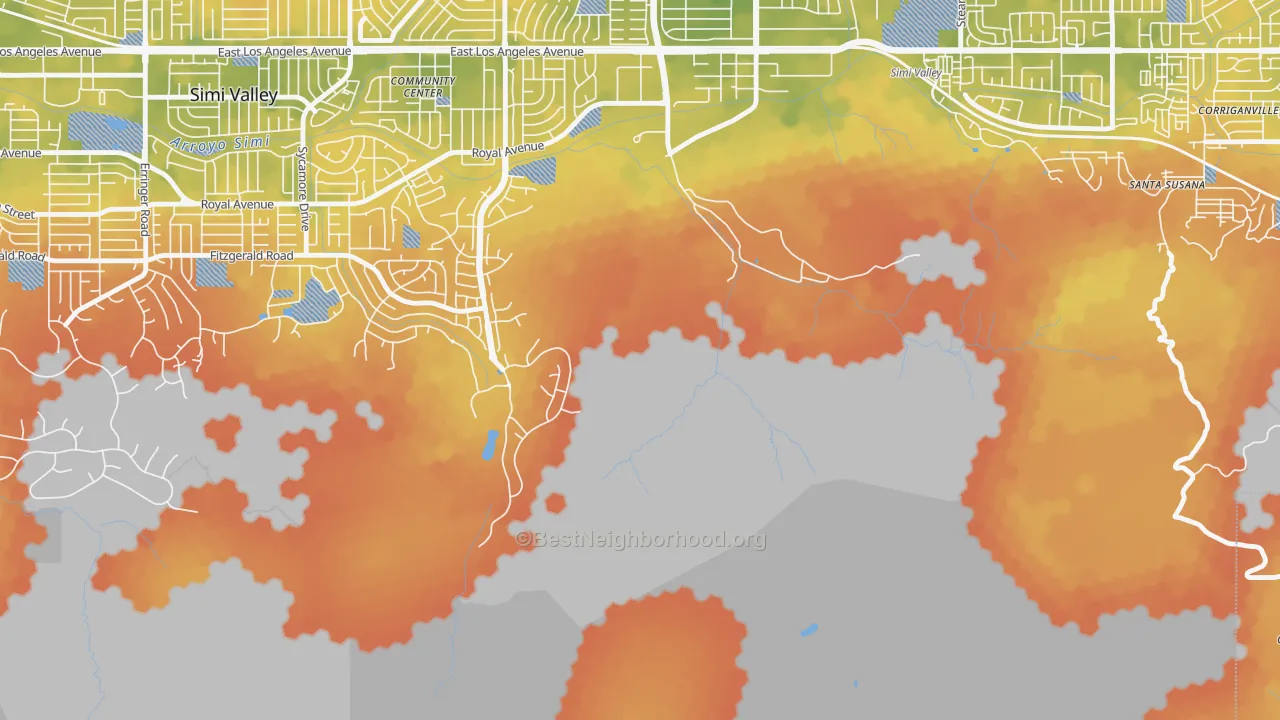 Bike Grade map of 93064, CA