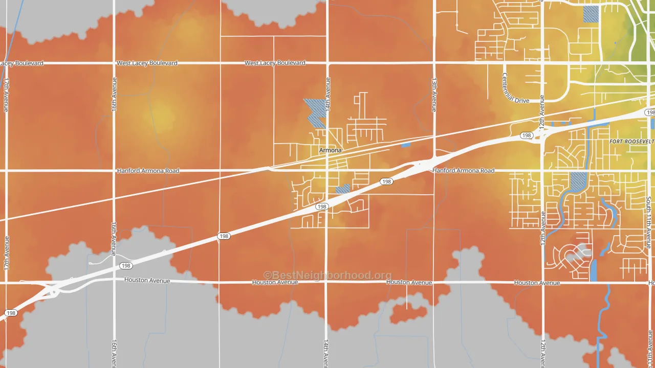 Bike Grade map of 93202, CA