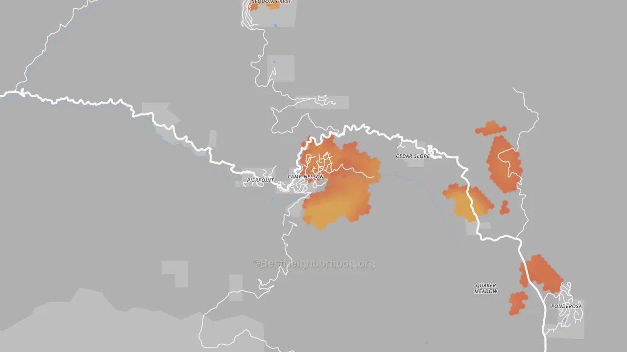 Bike Grade map of 93208, CA