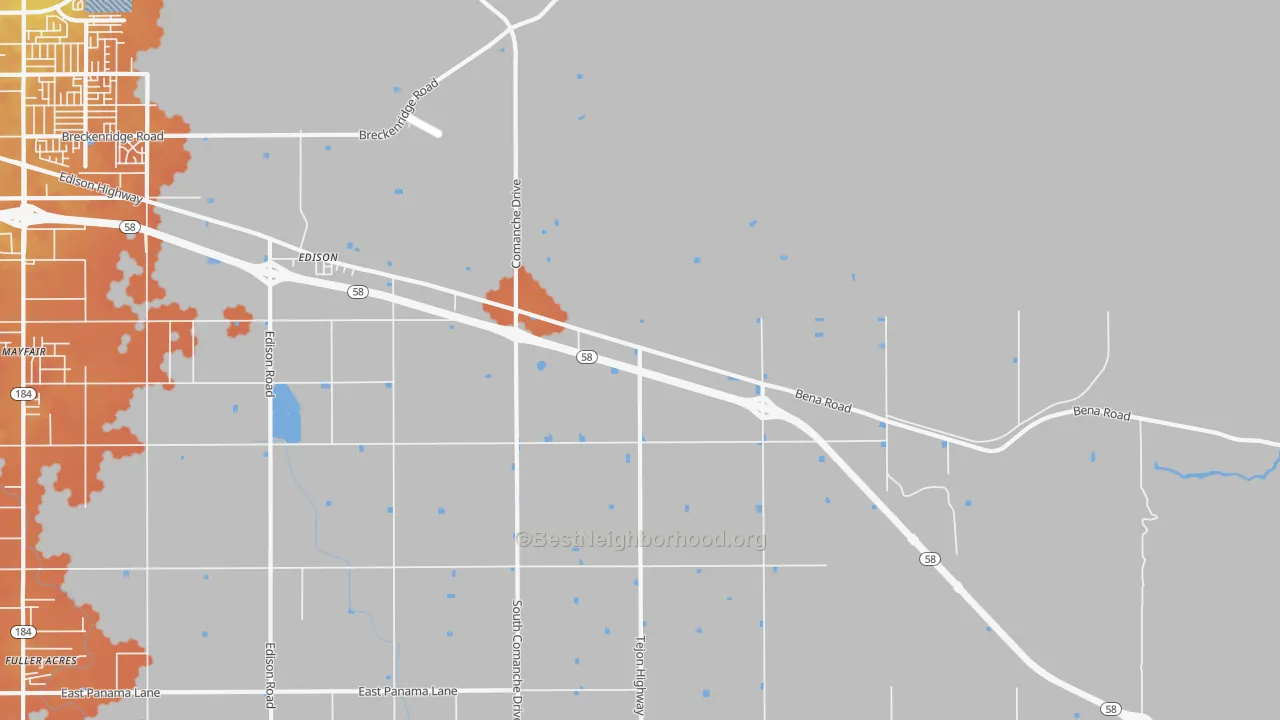 Bike Grade map of 93220, CA