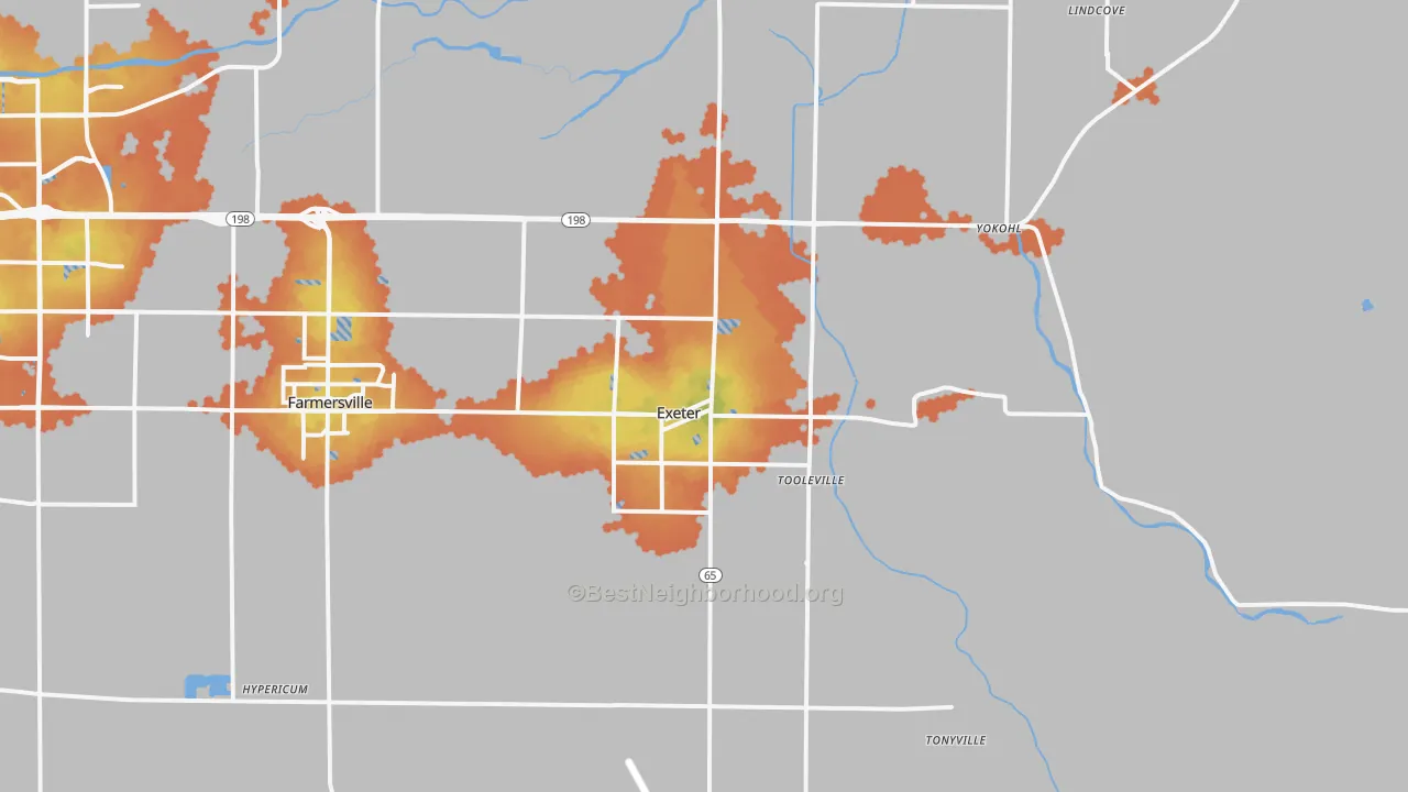Bike Grade map of 93221, CA