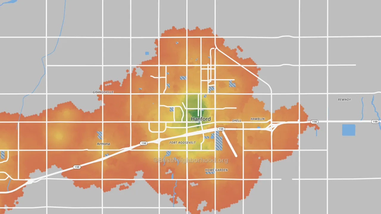 Bike Grade map of 93230, CA