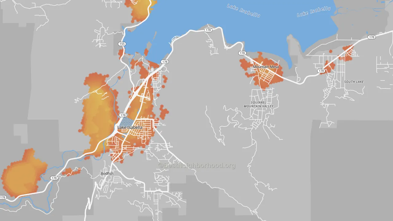 Bike Grade map of 93240, CA